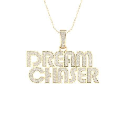 10K Yellow Gold 1.25 Cttw Diamond "Dream Chaser" Charm