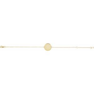 14K Yellow Gold 15 X 15 Mm 6 1/2-7 1/2 In Polished Engravable Disc Bracelet