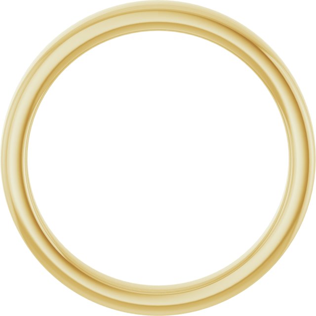 14K Yellow Gold Gold Emerald 8 X 6 Mm Polished Band, Size 7