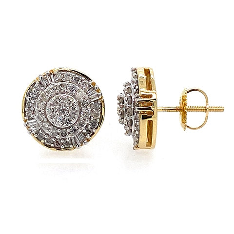 10K Yellow Gold 0.72 Cttw Diamond Dark Earring