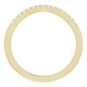 14K Yellow Gold Natural Diamond Round 1.2 Mm Polished 1/10 Ctw Natural Diamond French-Set Band Size 7