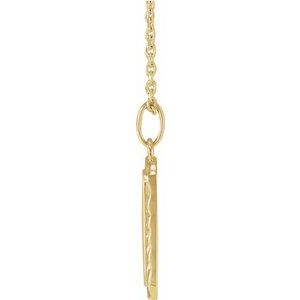14K Yellow Gold 18.75 X 9 Mm 16-18 In Polished Engravable Sunburst Necklace
