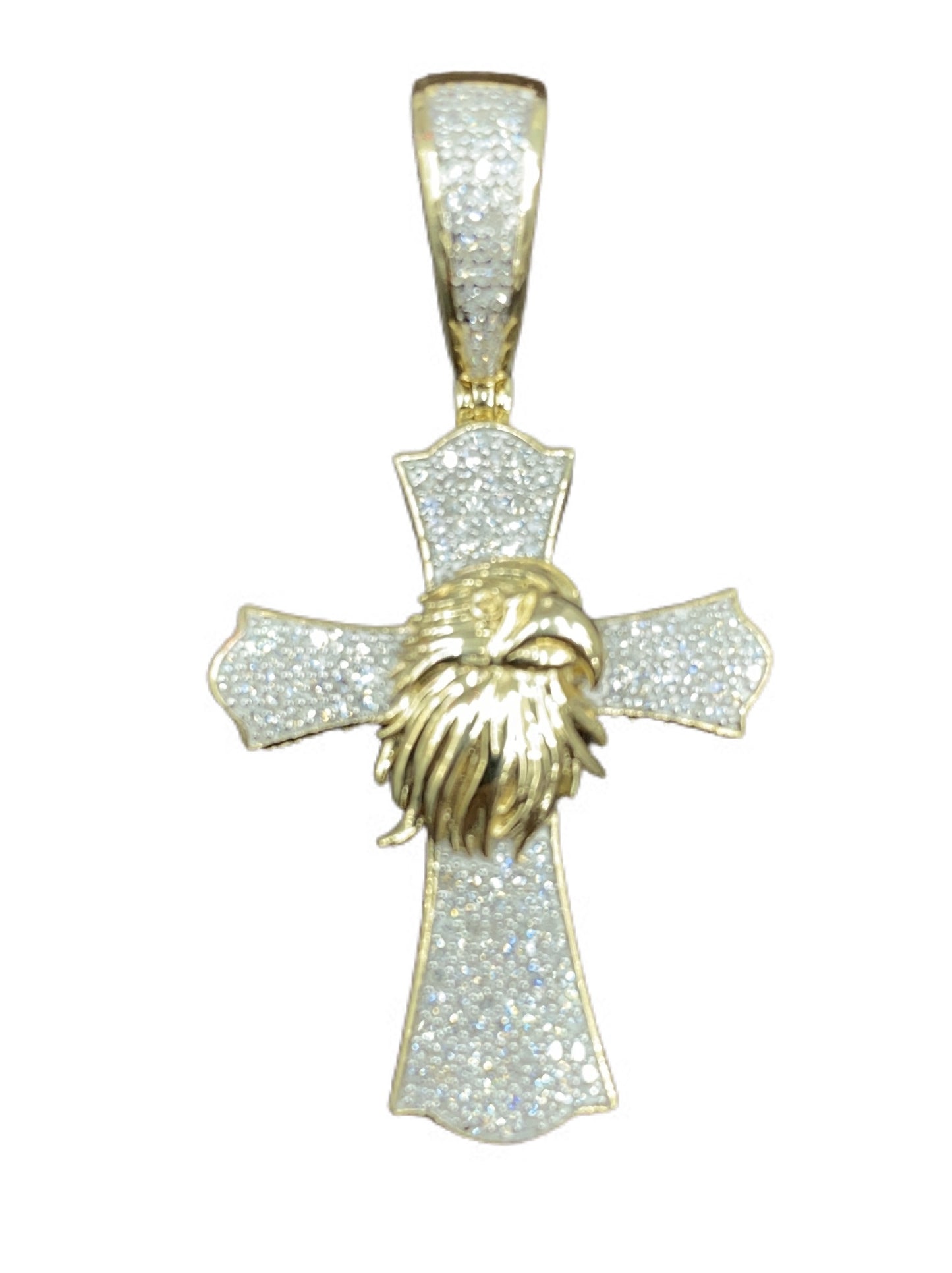 10K Yellow Gold 0.50 Cttw Diamond "Cross" Charm