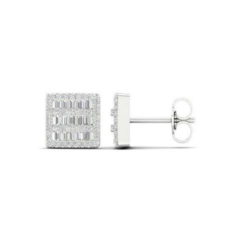 10K Yellow Or White Gold 0.50 Cttw Diamond Baguette Earring