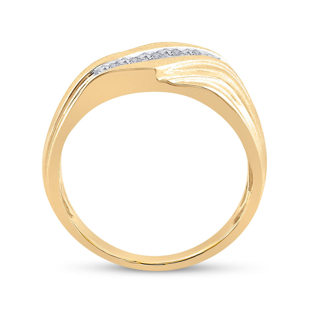 10K Yellow Or White Gold Mens Round Diamond Wedding Band Ring 1/3 Cttw, Mens Size: 7-13