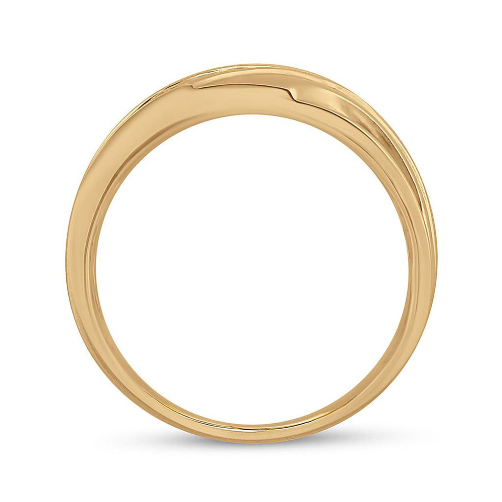 10K Yellow Gold Mens Round Diamond Wedding Band Ring 1/4 Cttw, Mens Size: 7-13