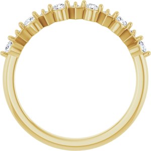 14K Yellow Gold Round 2 Mm 1/5 Ctw Natural Diamond Anniversary Band Size 7