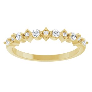 14K Yellow Gold Round 2 Mm 1/5 Ctw Natural Diamond Anniversary Band Size 7