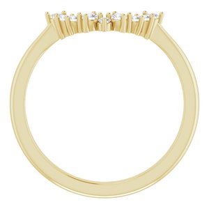 14K Yellow Gold 6 Mm Natural Diamond Si2-Si3, G-H Polished 1/6 Ctw Natural Diamond Matching Band Size 7