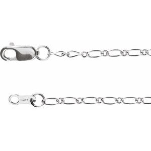 14K Yellow Or White Gold Or Gold Filled 1.5 Mm 7 In Lobster Clasp Polished Figaro Chain