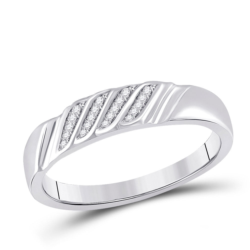 Sterling Silver His Hers Round Diamond Cluster Matching Wedding Set 1/5 Cttw, Womens Size: 5-10, Mens Size: 7-13