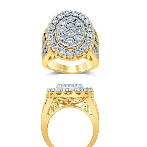 14K Yellow Gold 1.72-1.75 Cttw Diamond Ladies Rings