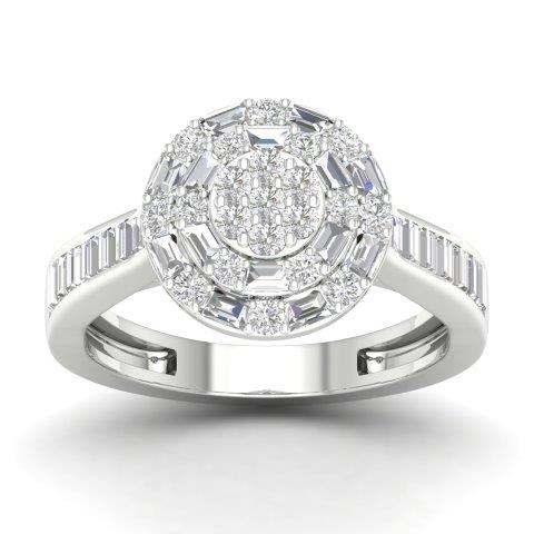 14K White Gold 0.50 Cttw Diamond Ladies Ring