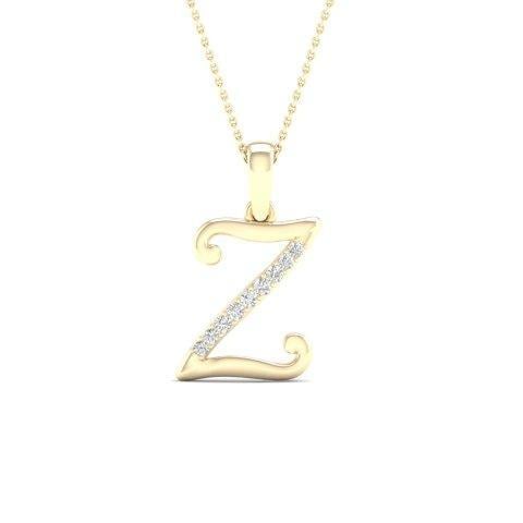10K Yellow Gold 0.04 Cttw Diamond Ladies Initial Charm