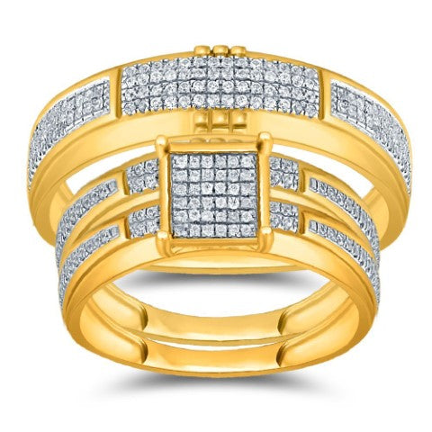 10K Yellow Gold 0.45-0.50 Cttw Diamond Ladies Micropave Rings