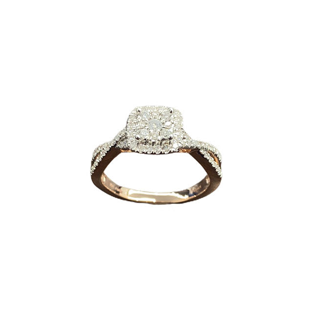 10K Yellow Gold 0.44 Cttw Diamond Ladies Ring