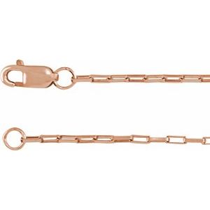 14K Yellow Or Rose Gold Or Sterling Silver Or Gold Filled 1.2 Mm Lobster Clasp Elongated Box Chain