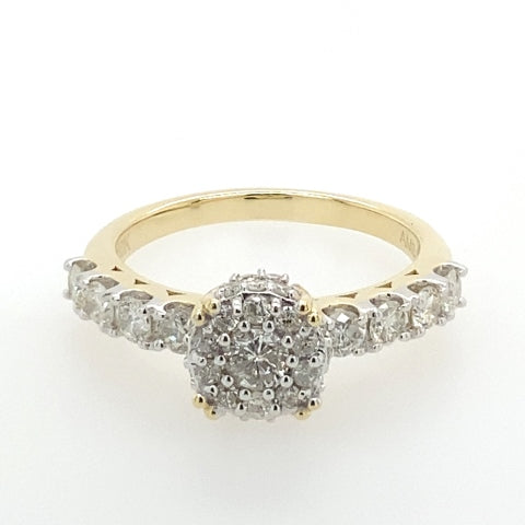 10K Yellow Gold 0.90-0.99 Cttw Diamond Ladies Ring