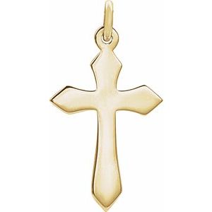 18K Yellow Gold-Plated Sterling Silver 10 X 6 Mm Polished Cross Pendant