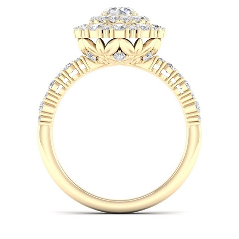 14K Yellow Gold 1.33 Cttw Diamond Certified Ring