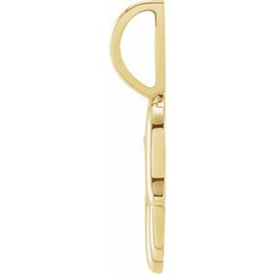 14K Yellow Gold Round 1.7Mm G-H I1 .02 Ct Natural Diamond Hamsa Hand Pendant