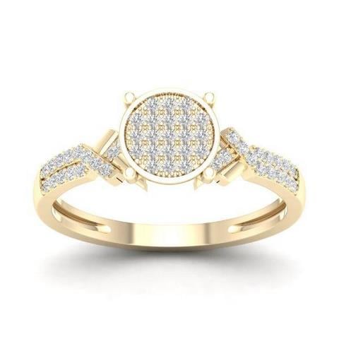 10K Yellow Gold 0.15 Cttw Diamond Ladies Ring