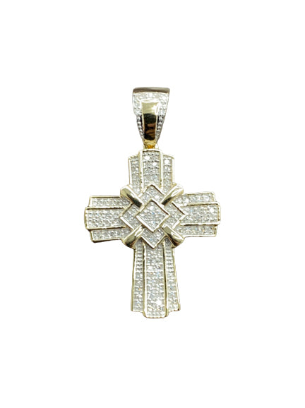 10K Yellow Gold 0.33 Cttw Diamond Cross