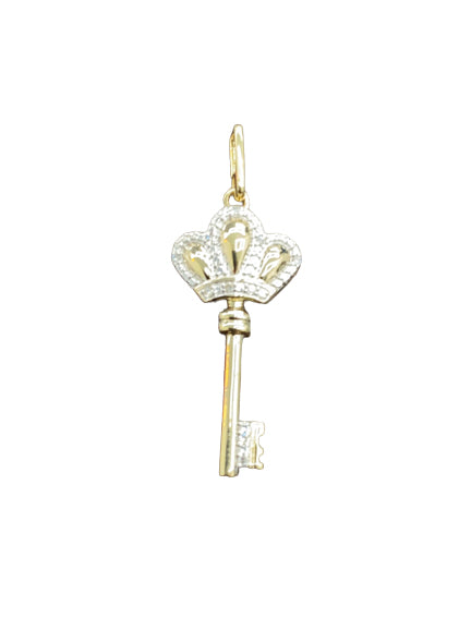 10K Yellow Gold 0.03 Cttw Diamond Key Charm