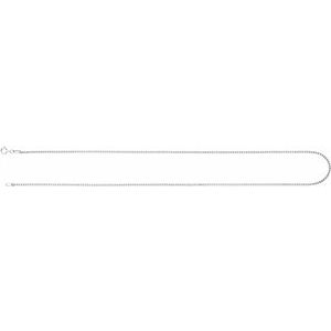 Rhodium-Plated Sterling Silver Spring Ring Diamond-Cut Box Chain, Length: 24 In, Width: 1.3 Mm