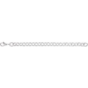 Sterling Silver Lobster Clasp Cable Chain, Length: 7 1/2 In, Width: 9.8 Mm