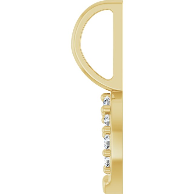 14K Yellow Gold Round I1, G-H Polished 1/8 Ctw Natural Diamond Horseshoe Charm/Pendant