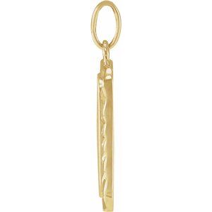 14K Yellow Gold 18.75 X 9 Mm Polished Engravable Sunburst Pendant