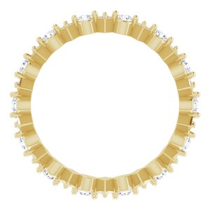 14K Yellow Gold Round 2 Mm G-H Si2-Si3 1/2 Ctw Natural Diamond Eternity Band Size 7.5