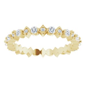 14K Yellow Gold Round 2 Mm G-H Si2-Si3 1/2 Ctw Natural Diamond Eternity Band Size 7.5