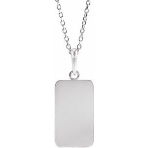 Sterling Silver 21.29 X 8.75 Mm 16-18 In Polished Dagger Necklace