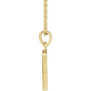 14K Yellow Gold 16.92 X 8.5 Mm 16-18 In Polished Retro "Love" Necklace