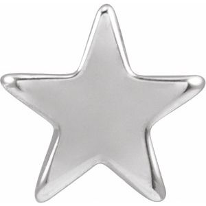 Platinum 4 Mm Each Friction Backs Sold Separately .37 In Polished Star Earring