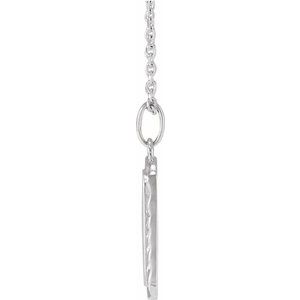 Sterling Silver 18.75 X 9 Mm 16-18 In Polished Engravable Sunburst Necklace