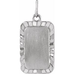 Sterling Silver 18.75 X 9 Mm Polished Engravable Sunburst Pendant