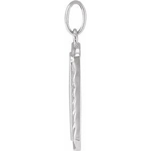Sterling Silver 18.75 X 9 Mm Polished Engravable Sunburst Pendant