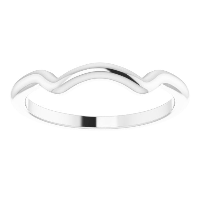 14K White Gold 3.5 X 3.5 Mm Square 4.5 Mm Polished Matching Band, Size 7