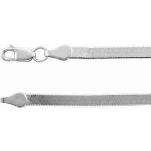 14K Yellow Or White Gold 4.6 mm Lobster Clasp Flexible Herringbone 7" Chain
