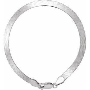 14K Yellow Or White Gold 4.6 mm Lobster Clasp Flexible Herringbone 7" Chain