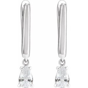 14K White Gold Pear 5.5 X 3.5 Mm 1/2 Ctw Lab-Grown Diamond Earrings