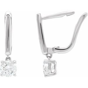 14K White Gold Round 5 Mm 1 Ctw Lab-Grown Diamond Earrings