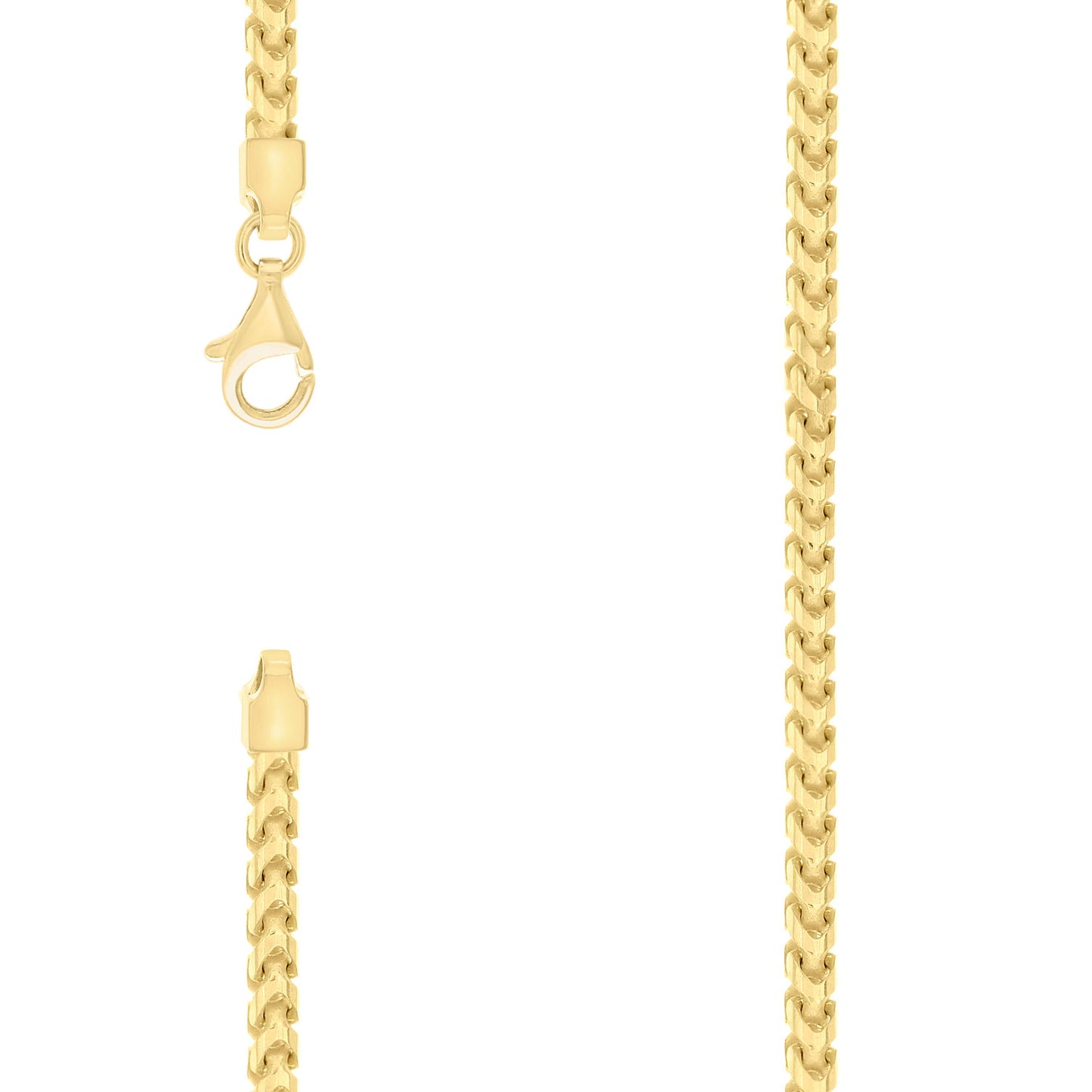 Sterling Silver Yellow-Tone Or Rose Tone Or Two Tone Solid Franco Chain