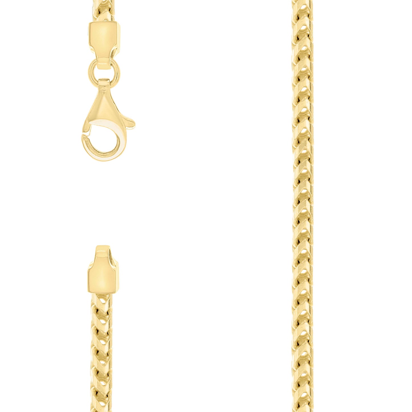 Sterling Silver Yellow-Tone Or Rose Tone Or Two Tone Solid Franco Chain