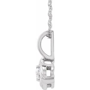 14K White Gold Round 3.5Mm G-H I1 1/6 Ct Natural Diamond Knot Necklace, Length: 18 In