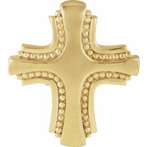 14K Yellow Gold 19.75 X 17 Mm Polished Small Cross Slide