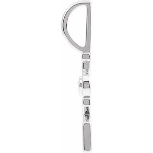 14K White Gold Round 2Mm G-H I1 .03 Ct Natural Diamond Love Pendant